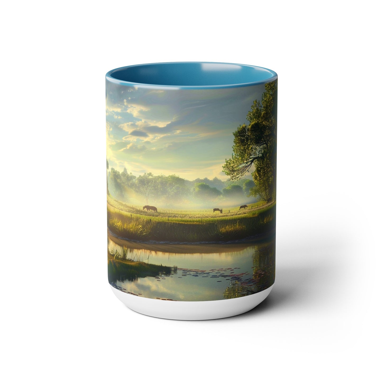 Countryside Scene - Two-Tone Coffee Mugs, 15oz USA