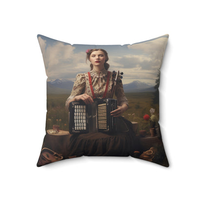 Folk Music #1  - Spun Polyester Pillow USA
