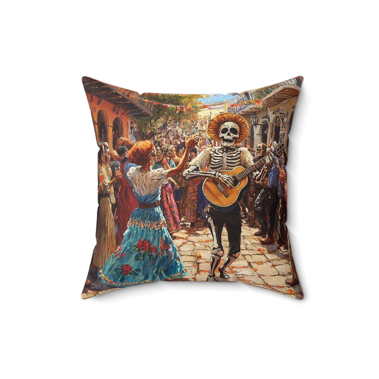Vibrant Day of the Dead - Decorative Pillow - USA