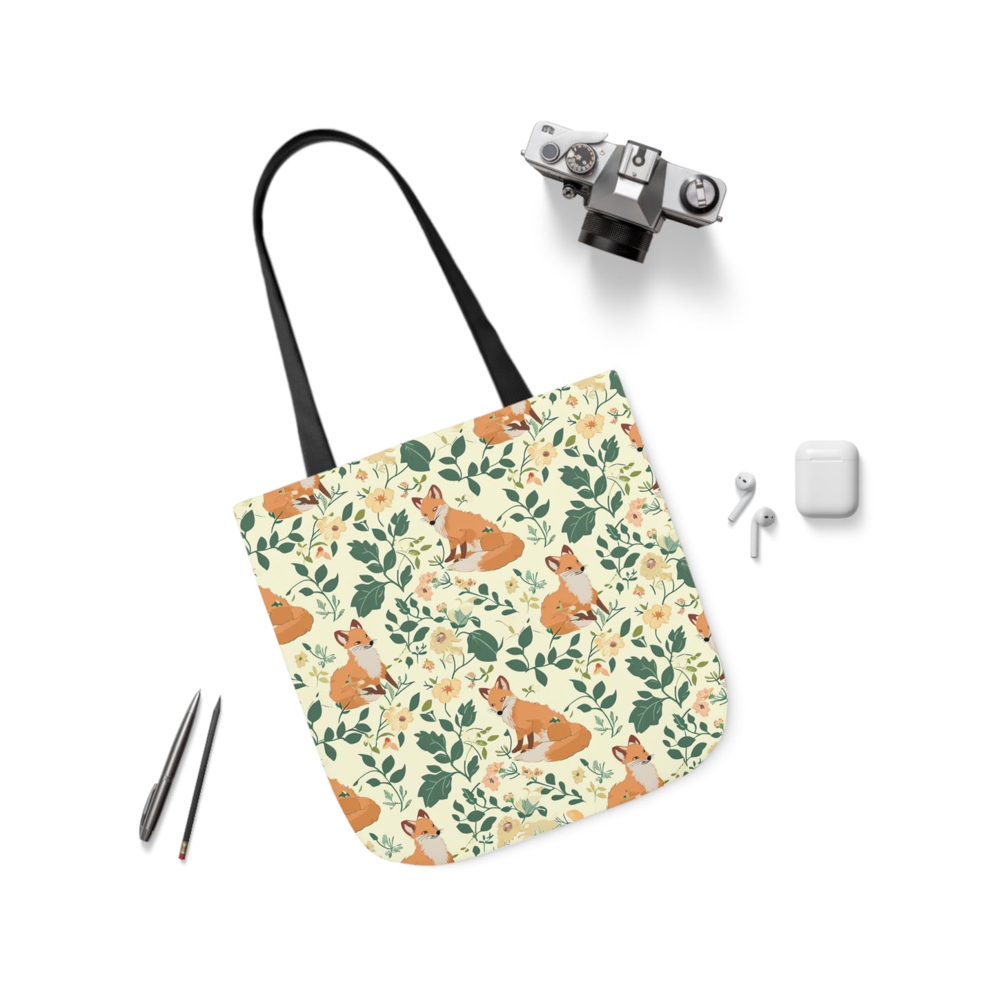 Fox Polyester Canvas Tote Bag (AOP)