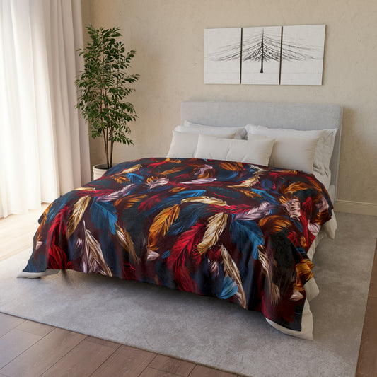 Chinoiseries Feathers - Soft Polyester Blanket