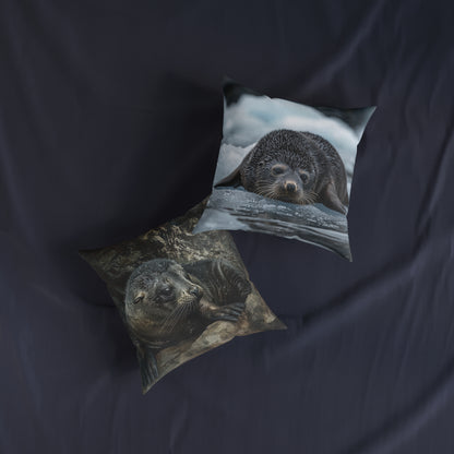 Cute Fur Seal Design Square Pillow - Perfect for Ocean Lovers UK