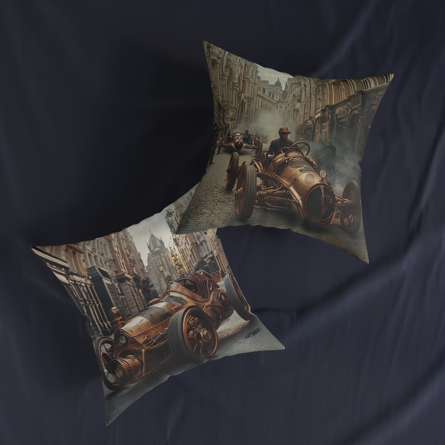 Industrial-Style Car 2 - Square Cushion - Steampunk Home Decor UK