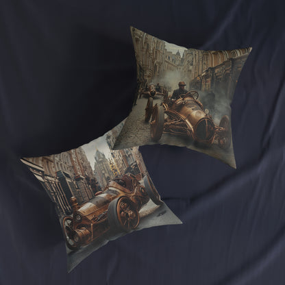 Industrial-Style Car 2 - Square Cushion - Steampunk Home Decor UK