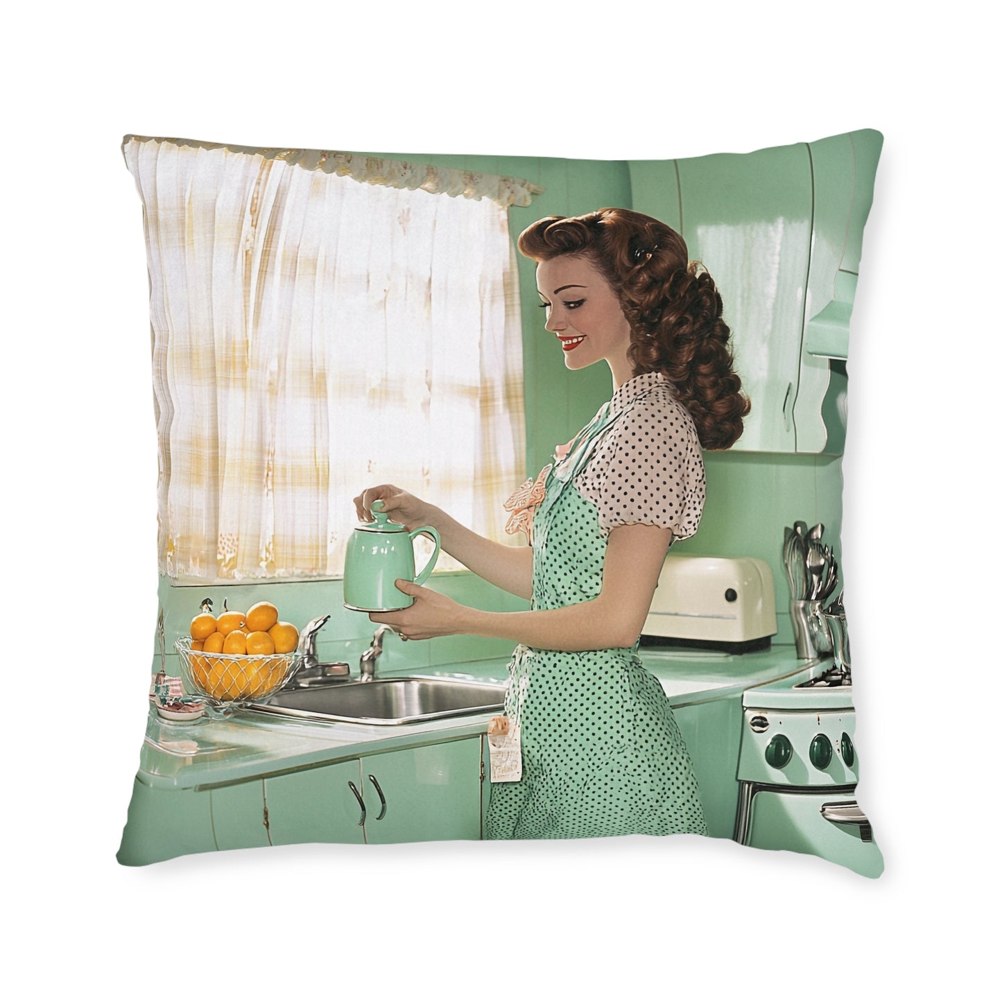 1950s Americana - Square Pillow - UK