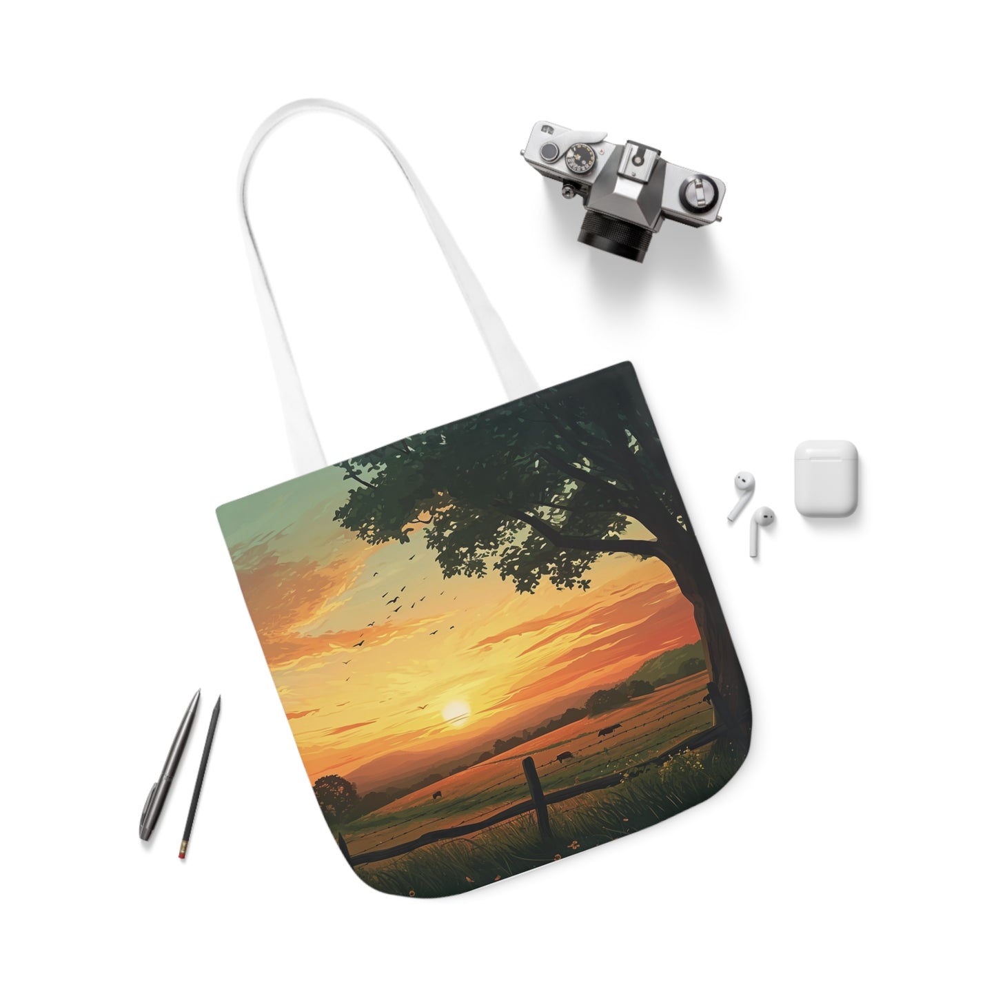 Sunset In The Countryside #2 - Polyester Canvas Tote Bag (AOP)
