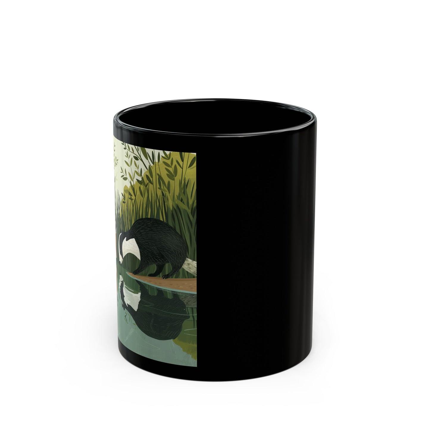 Fox and Badger #2 - 11oz Black Mug UK