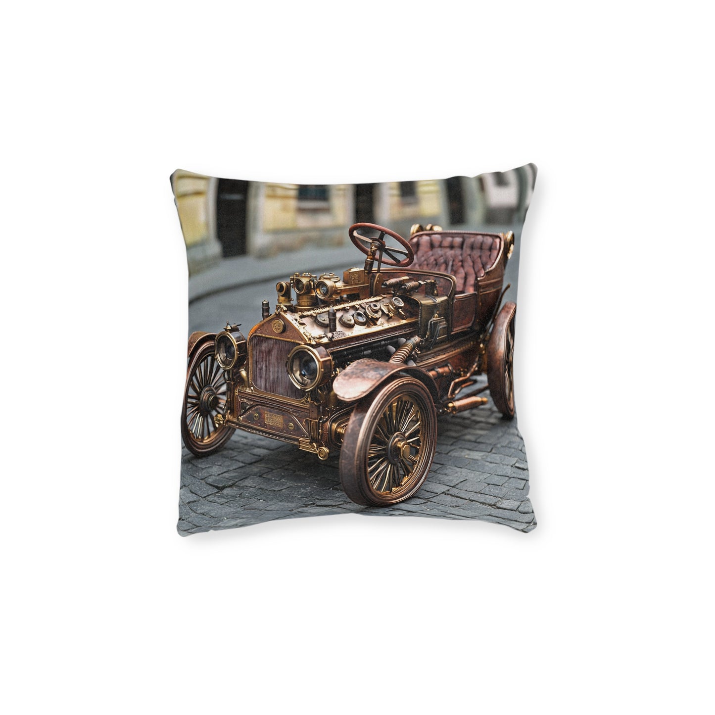 Industrial-Style Car 3 - Square Cushion - Steampunk Home Decor UK