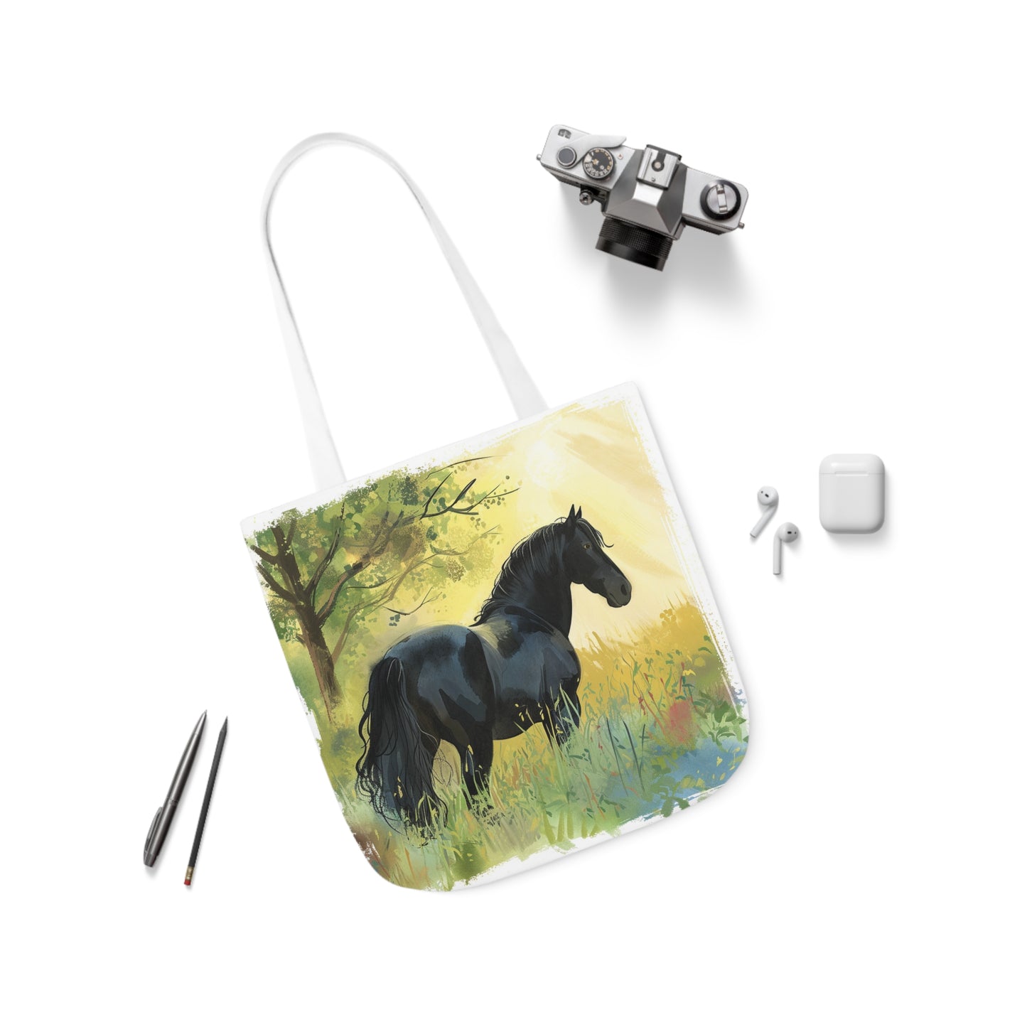 Horse #4 Polyester Canvas Tote Bag (AOP)