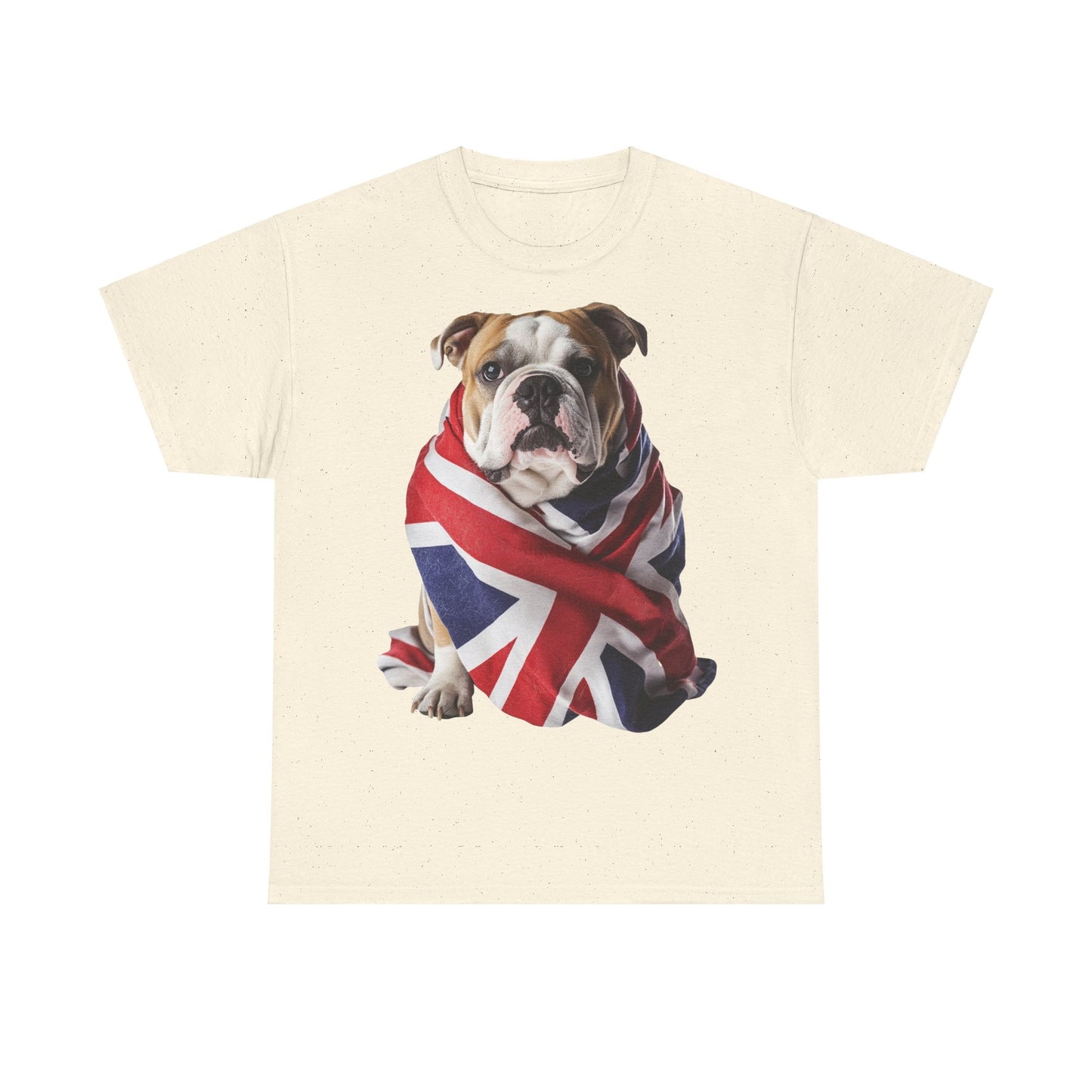 British Bulldog In Union Jack - Unisex Heavy Cotton Tee - Cute Dog Lover Gift UK