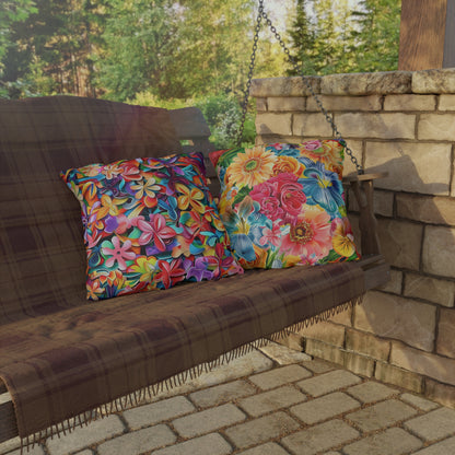 Summer Flowers - Outdoor Pillows - USA