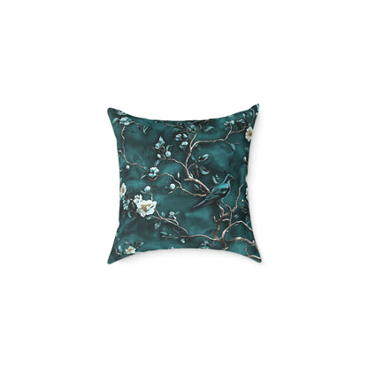Blue Vine Chinoiseries 2 - Square Poly Canvas Pillow UK