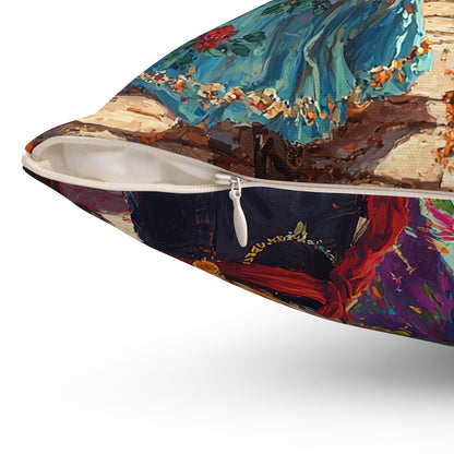 Vibrant Day of the Dead - Decorative Pillow - USA