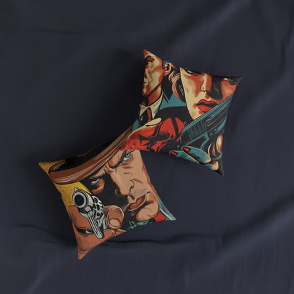 1940s Gangster Comic - Square Cushion - Gangster Home Decor UK