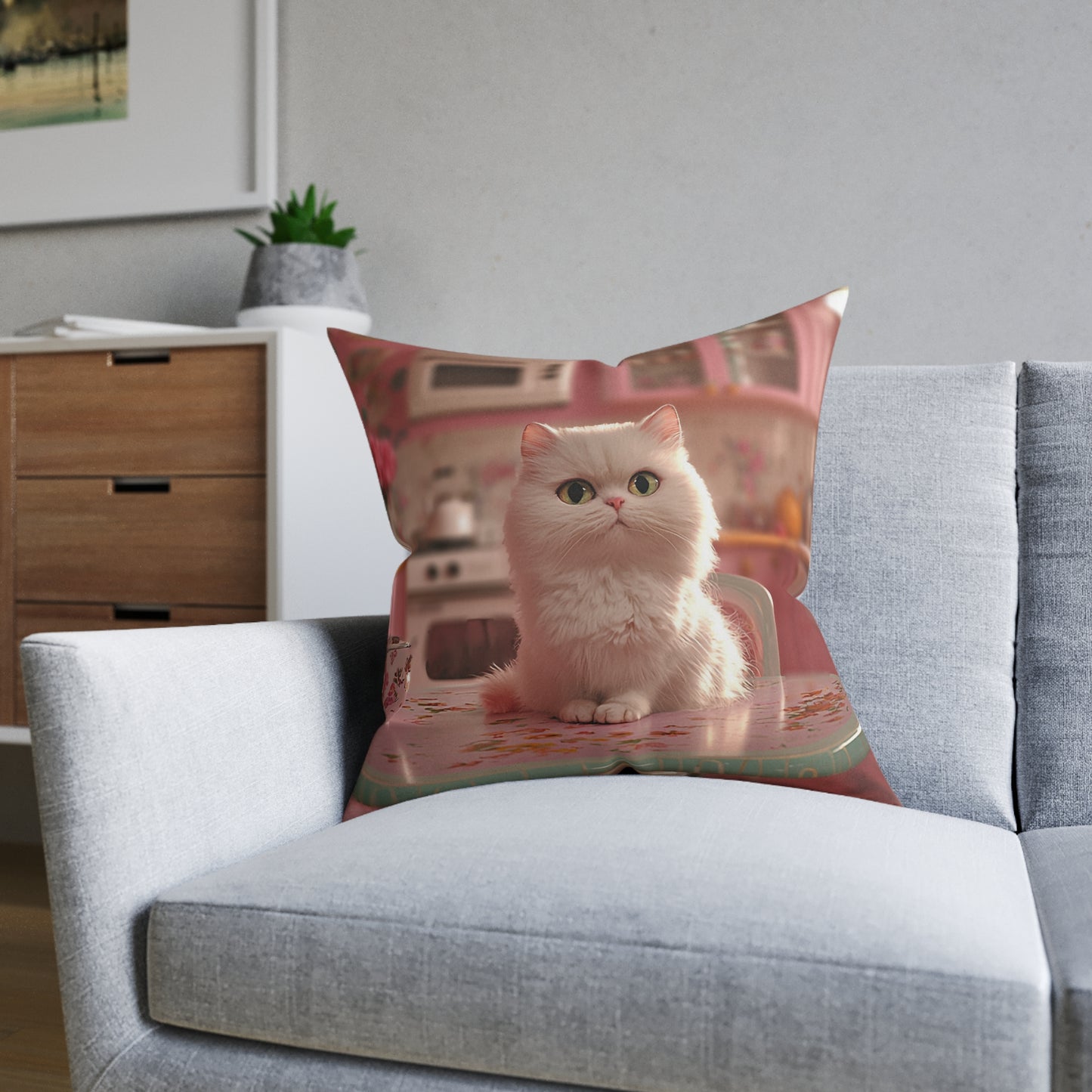 Cute Kitty Square Pillow UK