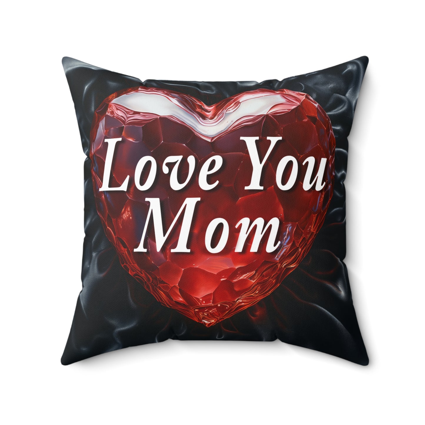 Love You Mom  -  Spun Polyester Pillow  -  USA Only