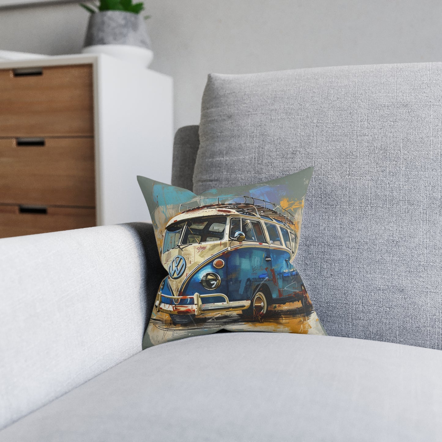 Surf Wagon 2  - Square Pillow - UK