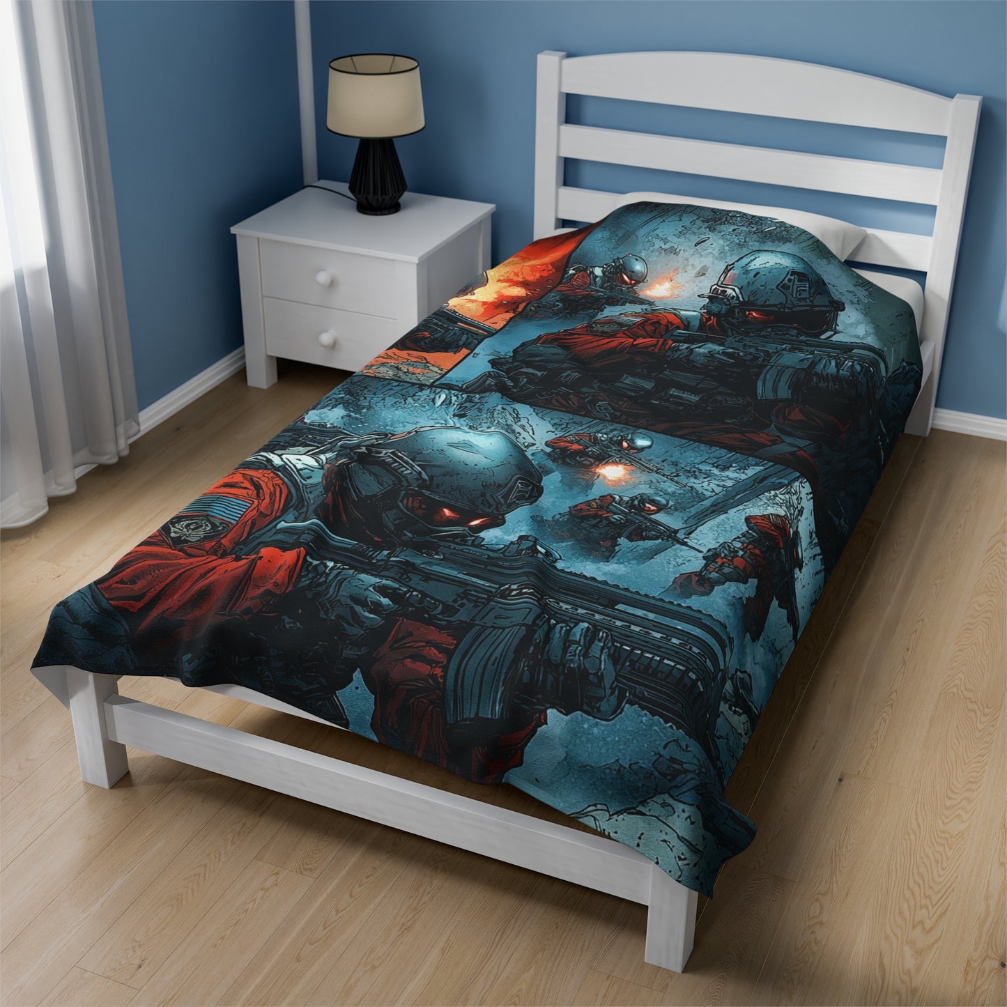 Special Forces Comic Cover 6 - Velveteen Plush Blanket USA