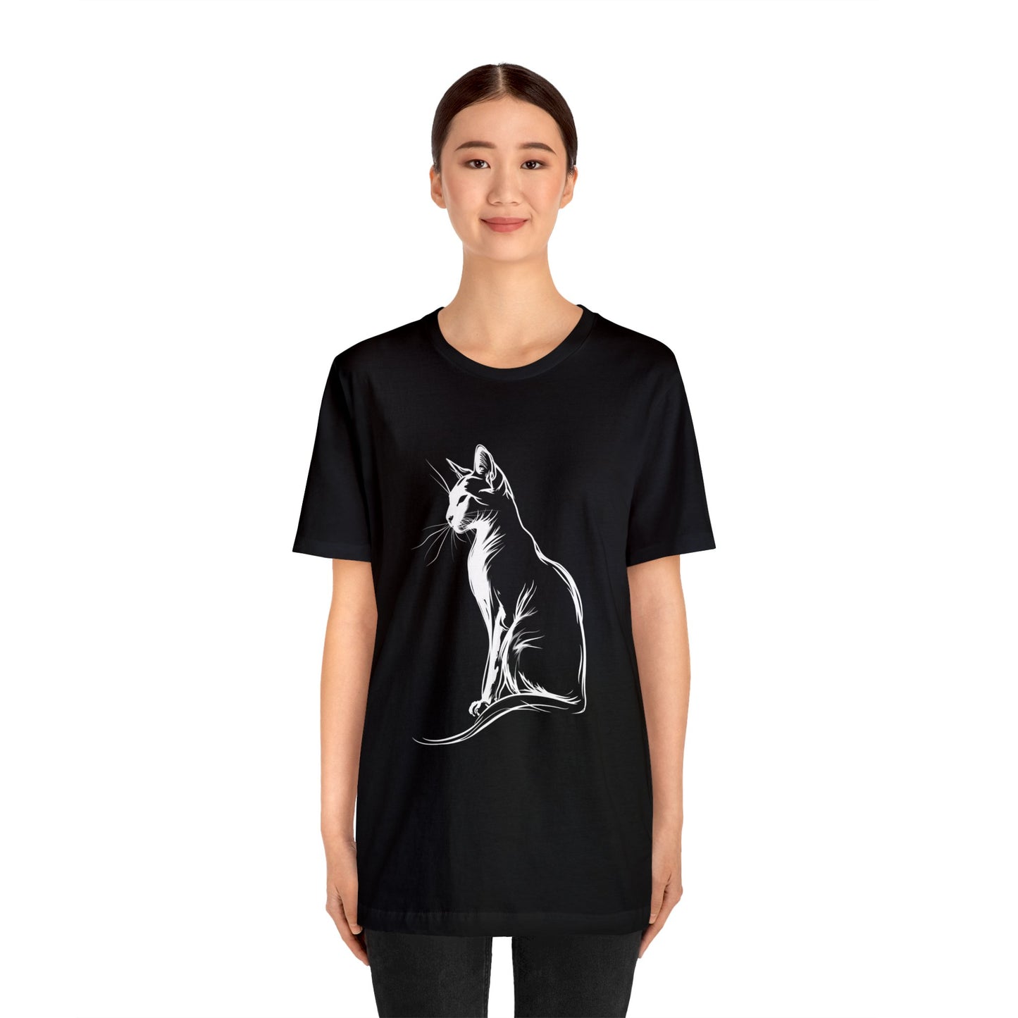 Cat Silhouette #6 - Unisex Jersey Short Sleeve Tee