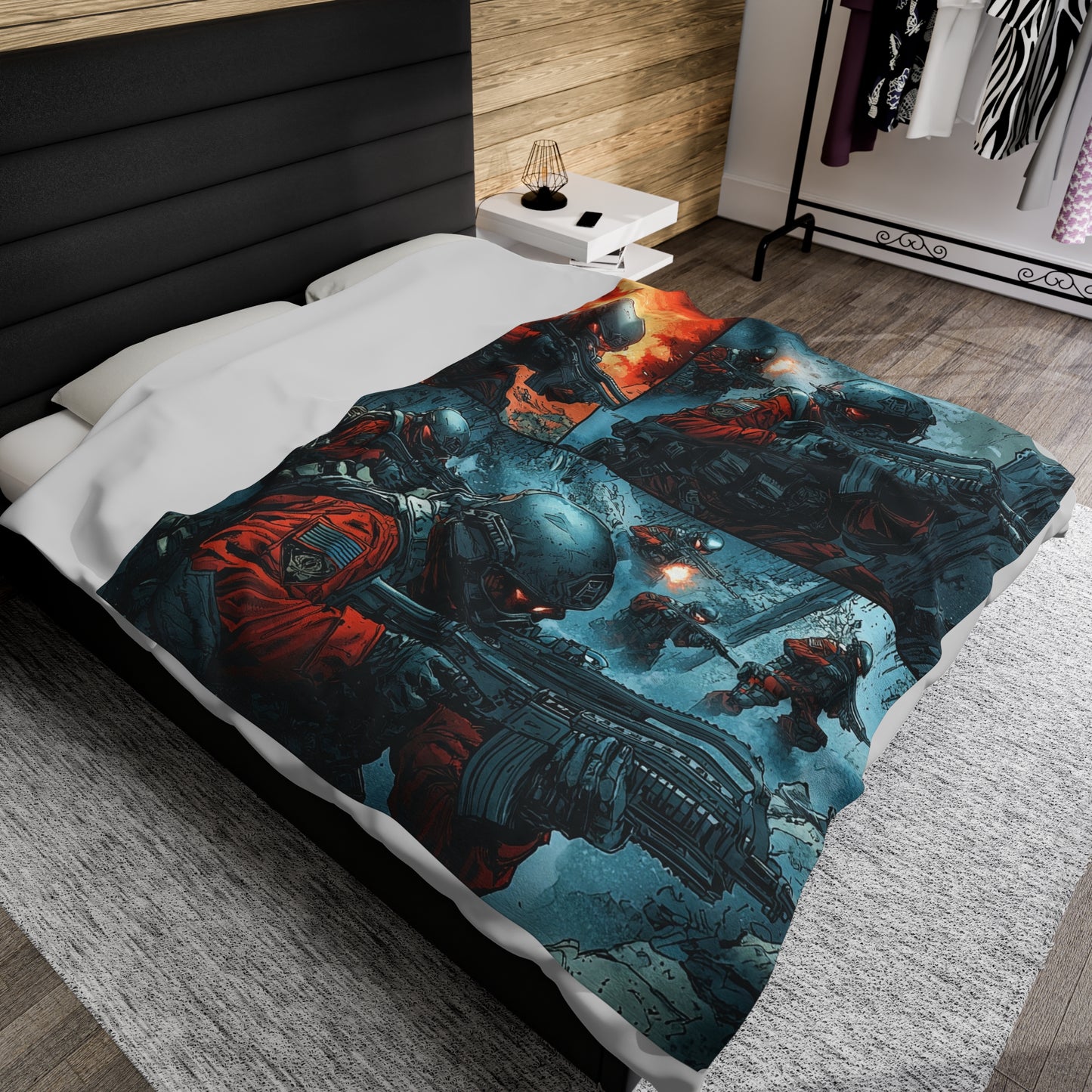 Special Forces Comic Cover 6 - Velveteen Plush Blanket USA