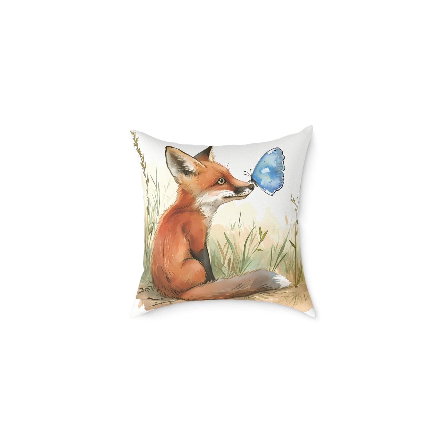 Cute Foxes - Square Poly Canvas Pillow - UK
