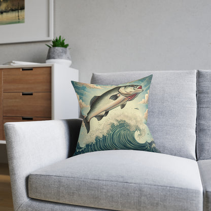 Fish Jumping - Square Pillow - UK