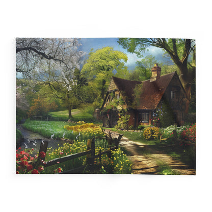 English Springtime Arctic Fleece Blanket - UK, USA