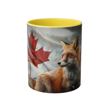 Fox and Flag Accent Mug, 11oz - Canada Only