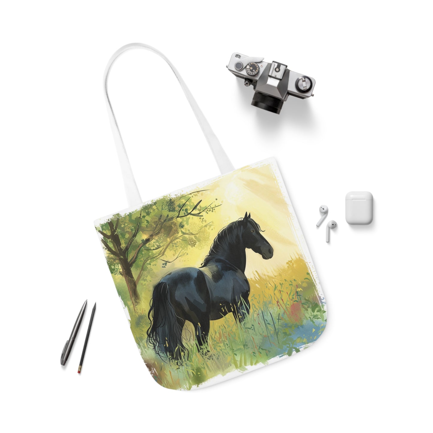 Horse #4 Polyester Canvas Tote Bag (AOP)