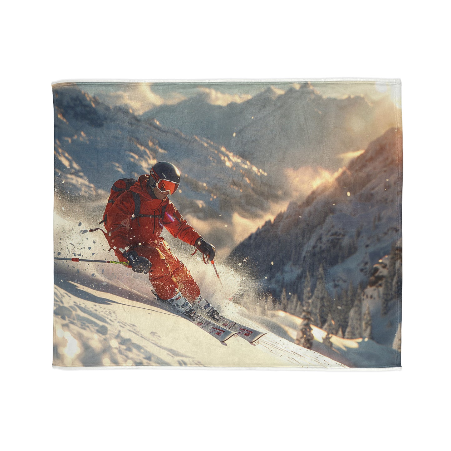 Downhill Skier #1 - Soft Polyester Blanket