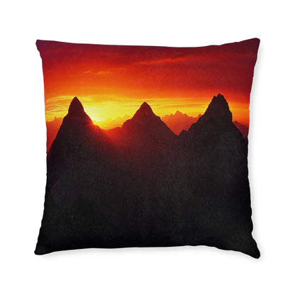 Sundown Over The Peaks - Square Pillow - UK