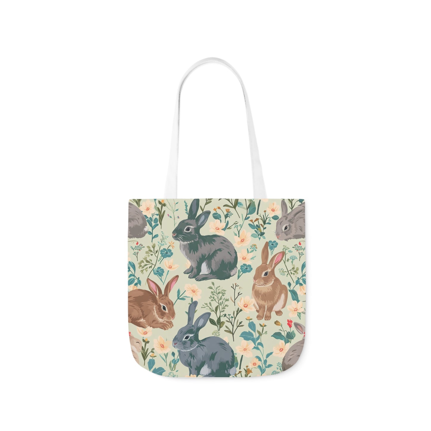 Rabbit Design Polyester Canvas Tote Bag (AOP)