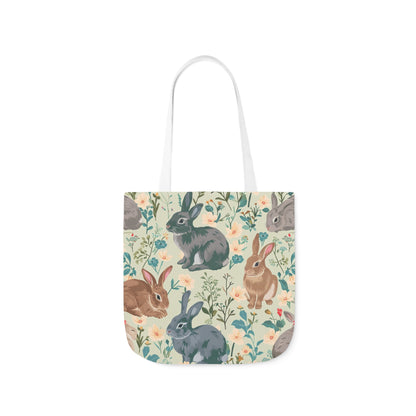 Rabbit Design Polyester Canvas Tote Bag (AOP)