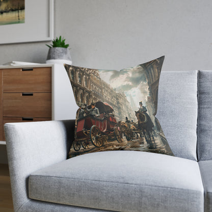 London Then and Now - Square Pillow - UK