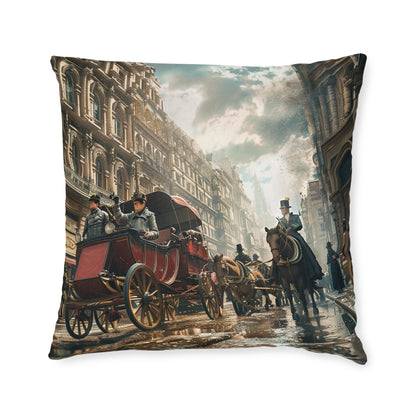 London Then and Now - Square Pillow - UK