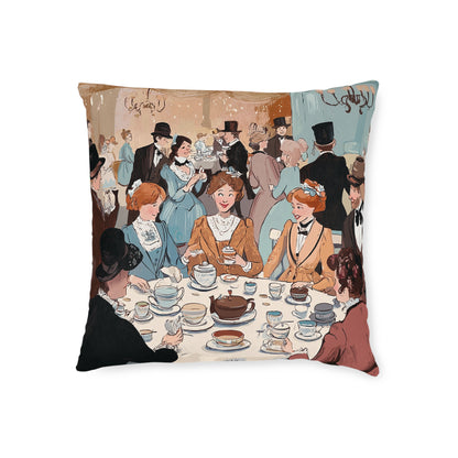 Ladies That Lunch (Vintage Tea Party) - Square Cushion - UK