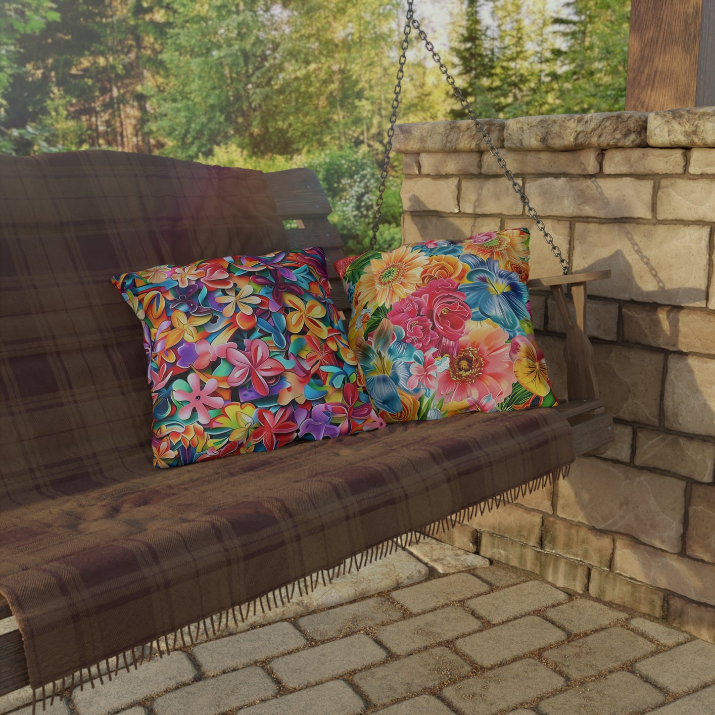 Summer Flowers - Outdoor Pillows - USA