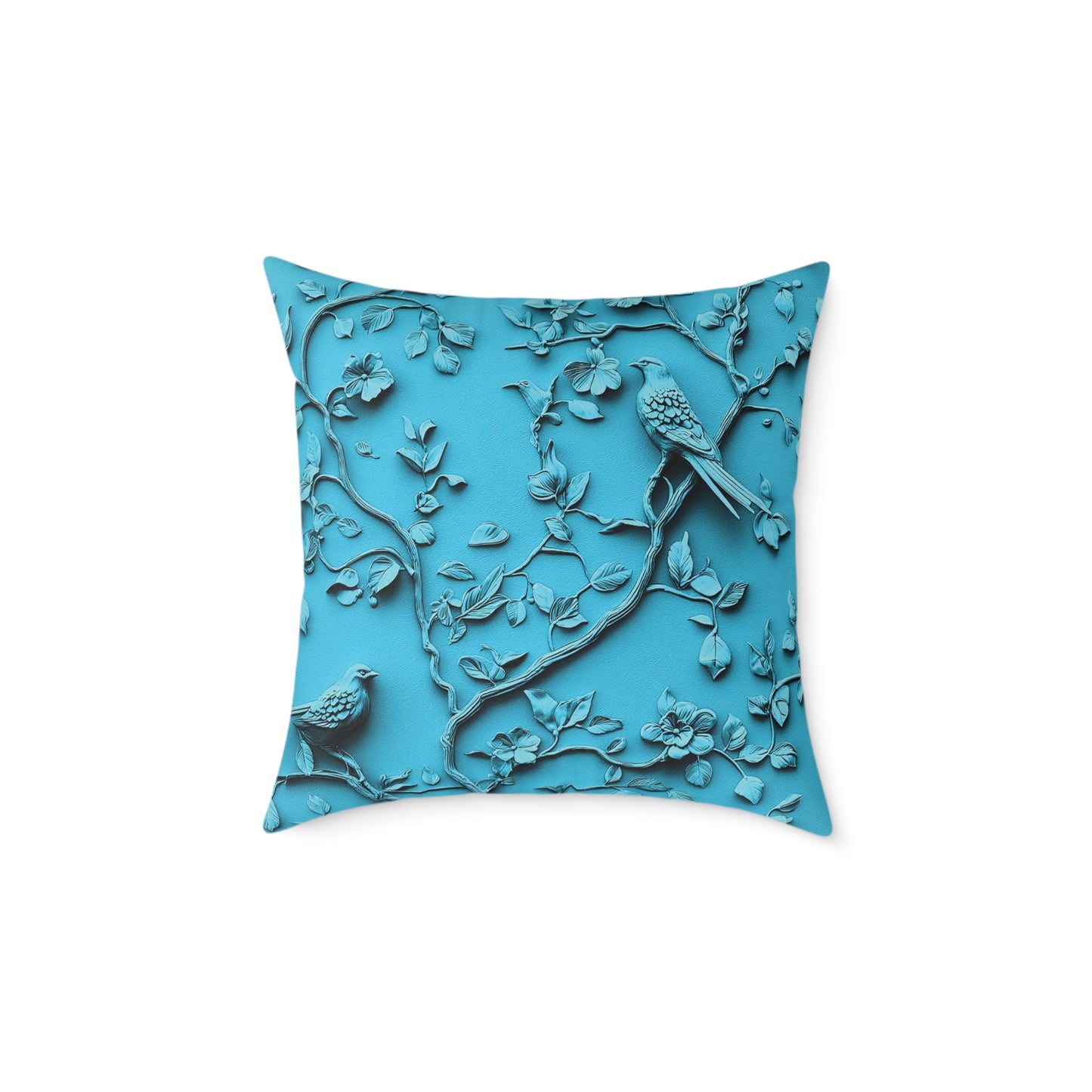 **Blue Vine Chinoiseries - Square Poly Canvas Pillow UK