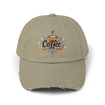 Vintage Style Hat 2 for Coffee Lovers - Unisex Distressed Coffee Cap - USA