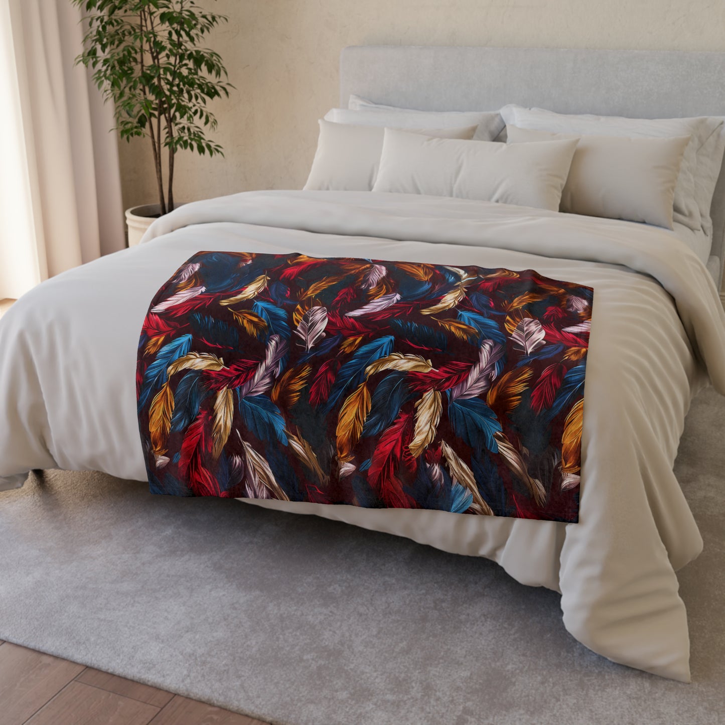 Chinoiseries Feathers - Soft Polyester Blanket