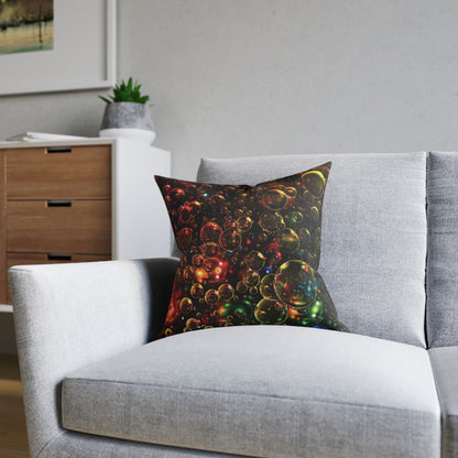 Effervescent Rainbow Bubbles - Square Pillow - UK