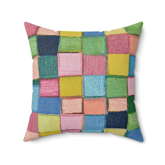 Patchwork 1 - Spun Polyester Square Pillow - USA