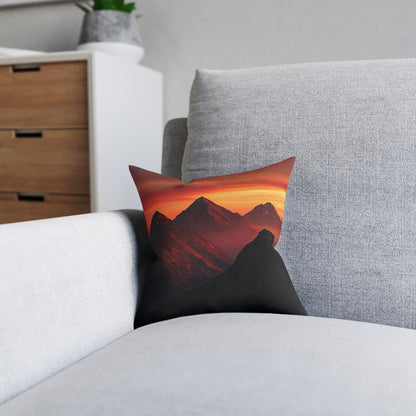 Sundown Over The Peaks - Square Pillow - UK