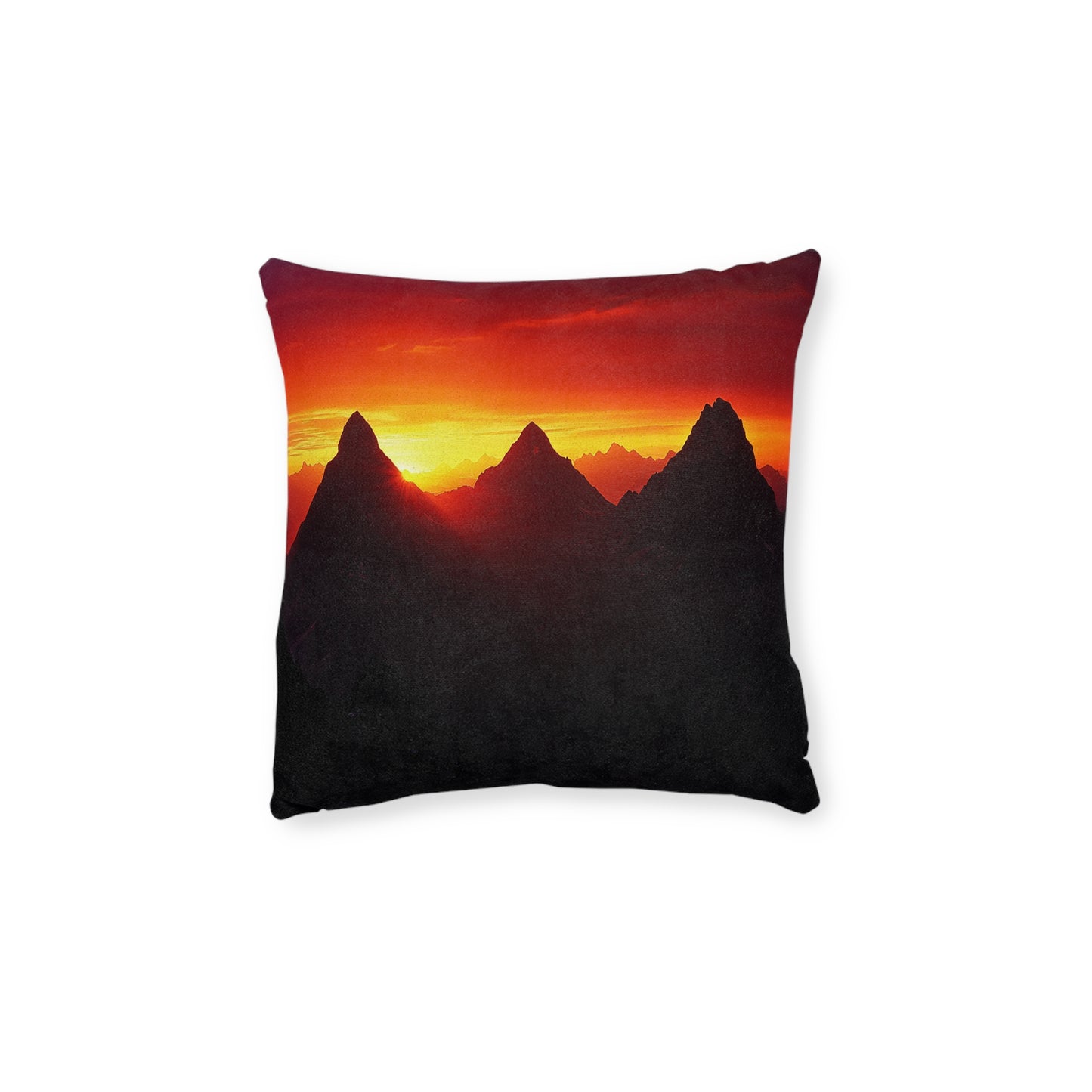 Sundown Over The Peaks - Square Pillow - UK