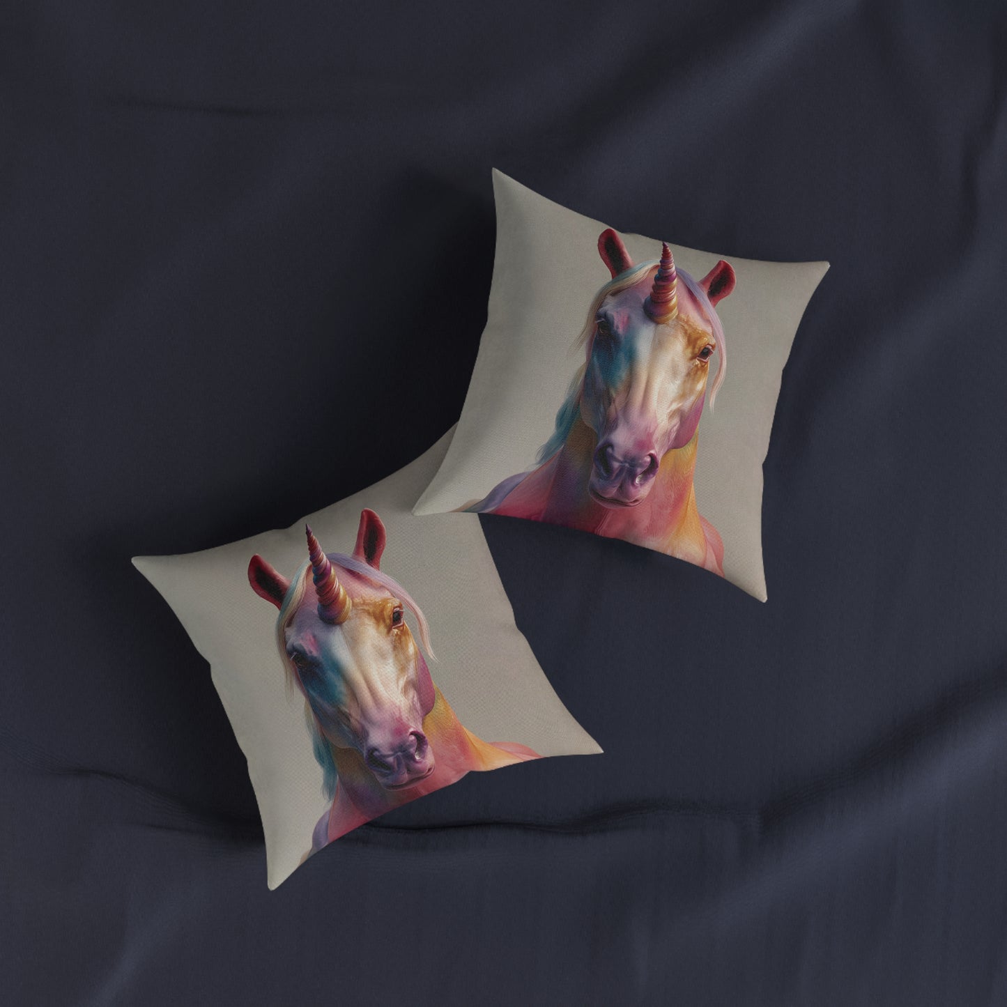 Colourful Magical Unicorn - Square Cushion - UK