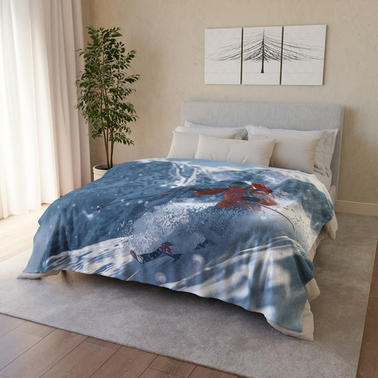 Downhill Skier #3 - Soft Polyester Blanket