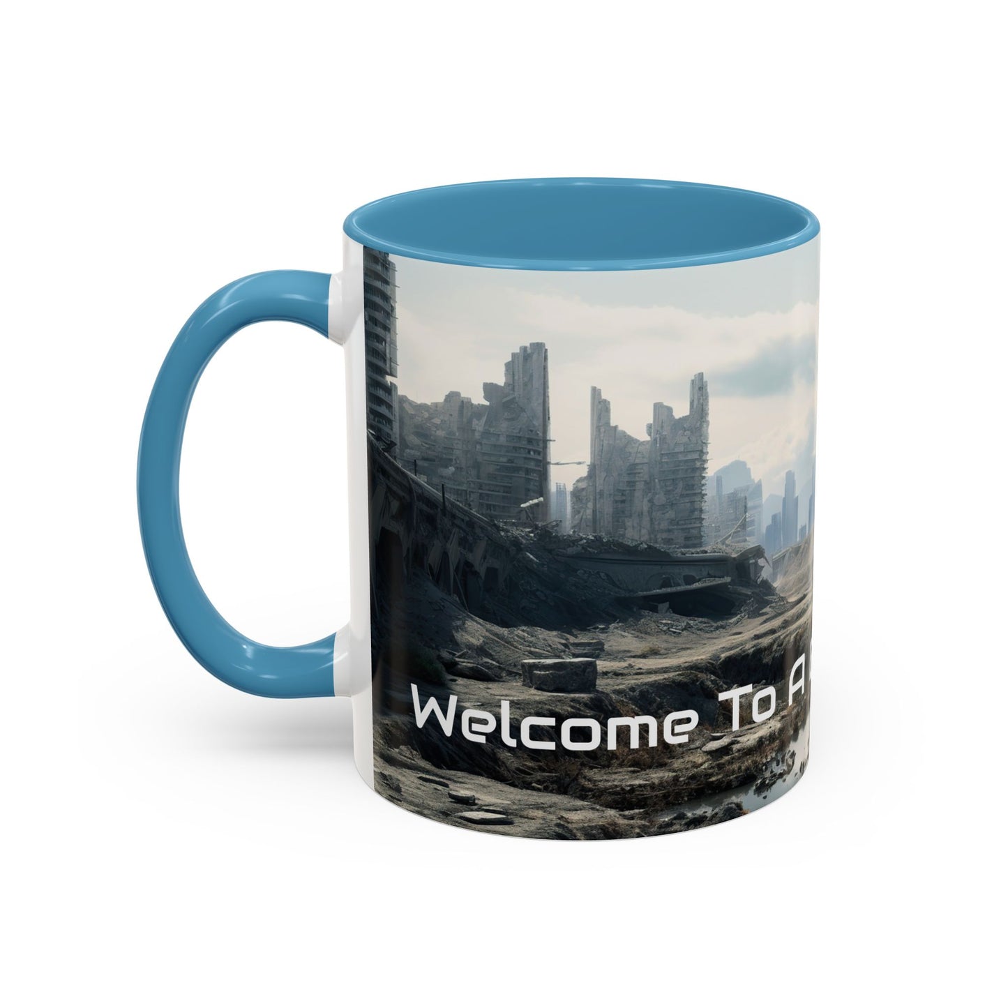 Futuristic Landscape Accent Coffee Mug - Perfect for Sci-Fi Lovers - UK