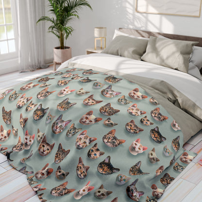 Cats Collage Arctic Fleece Blanket - UK, EU