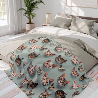Cat Collage Arctic Fleece Blanket  -  USA