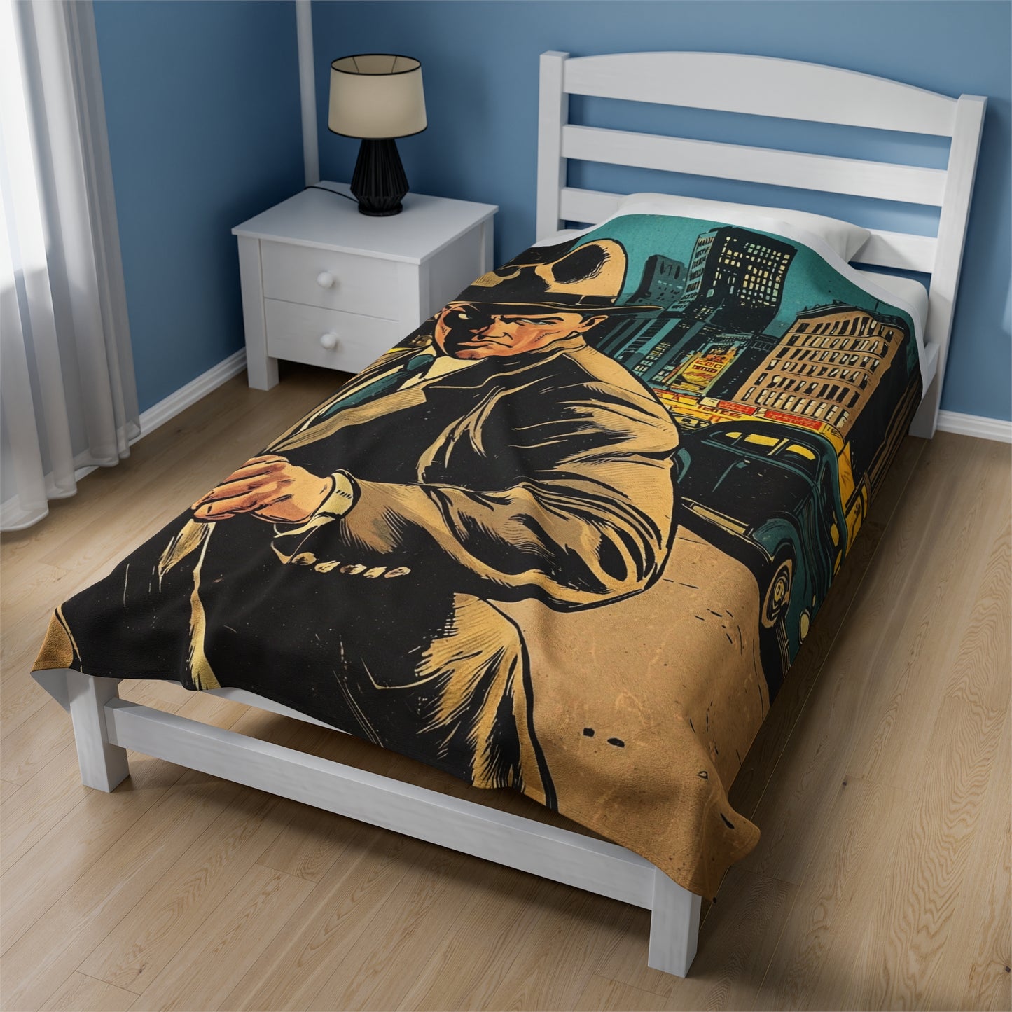 1950s Gangster Comic Cover 3 - Velveteen Plush Blanket USA